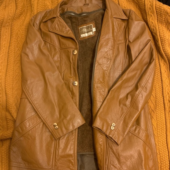 Leather shop collections 42” tall leather jacket